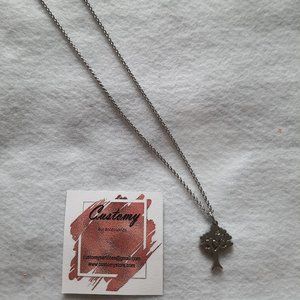 STAINLESS STEEL SILVER HEART LOVE TREE CHARM